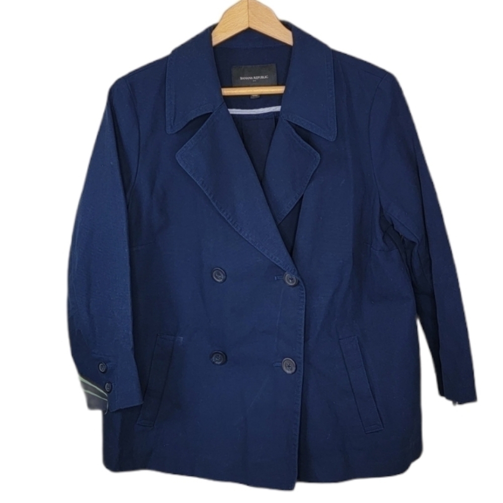 Banana Republic Factory Navy Blue Double Breasted Jacket Size Medium